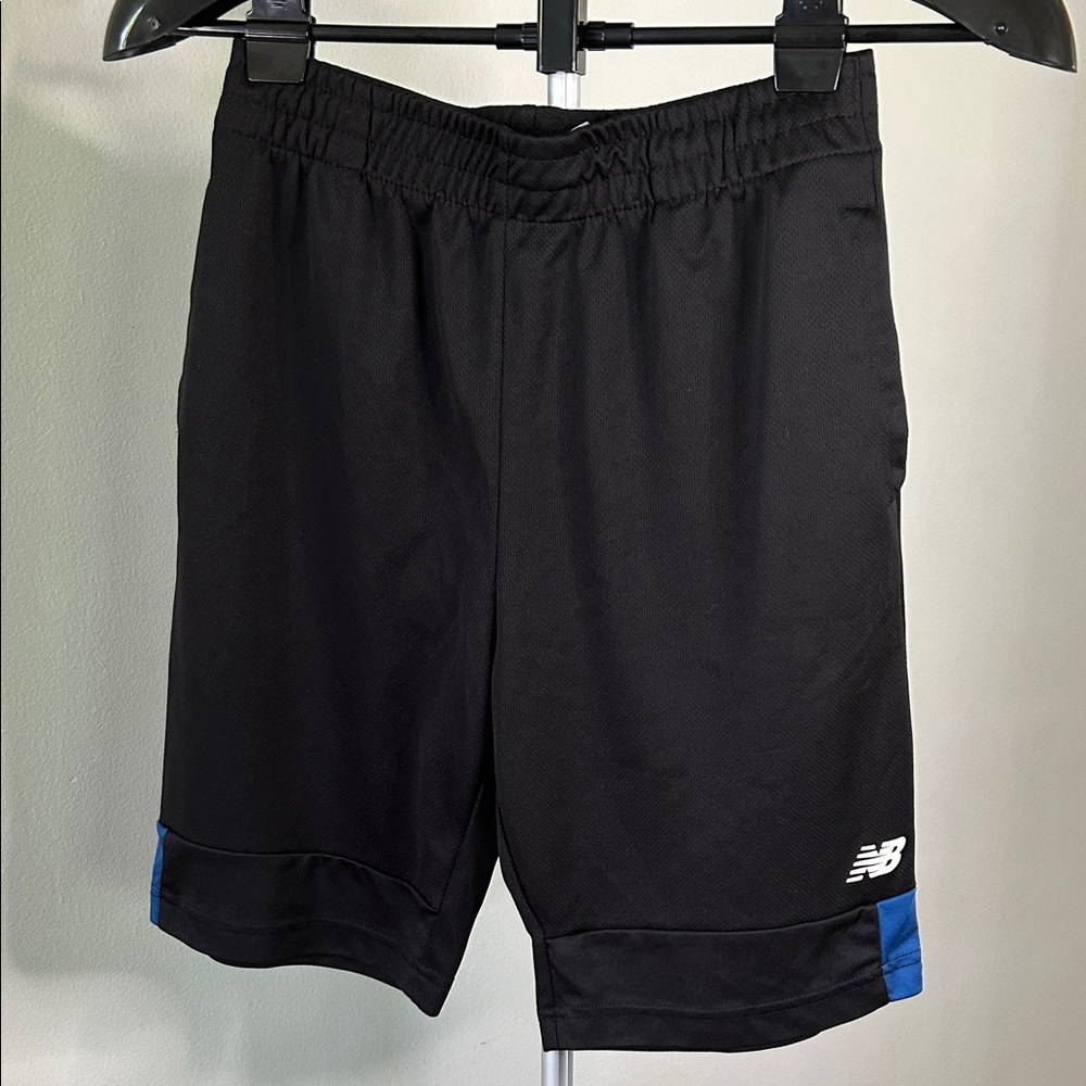 New Balance Men's Athletic Shorts in Black with Blue Trim